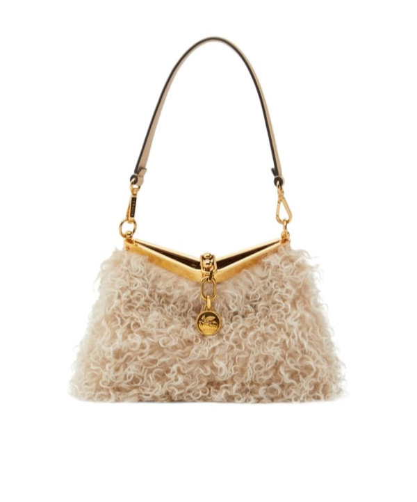 Etro Small Vela Mohair Blend Shoulder Bag