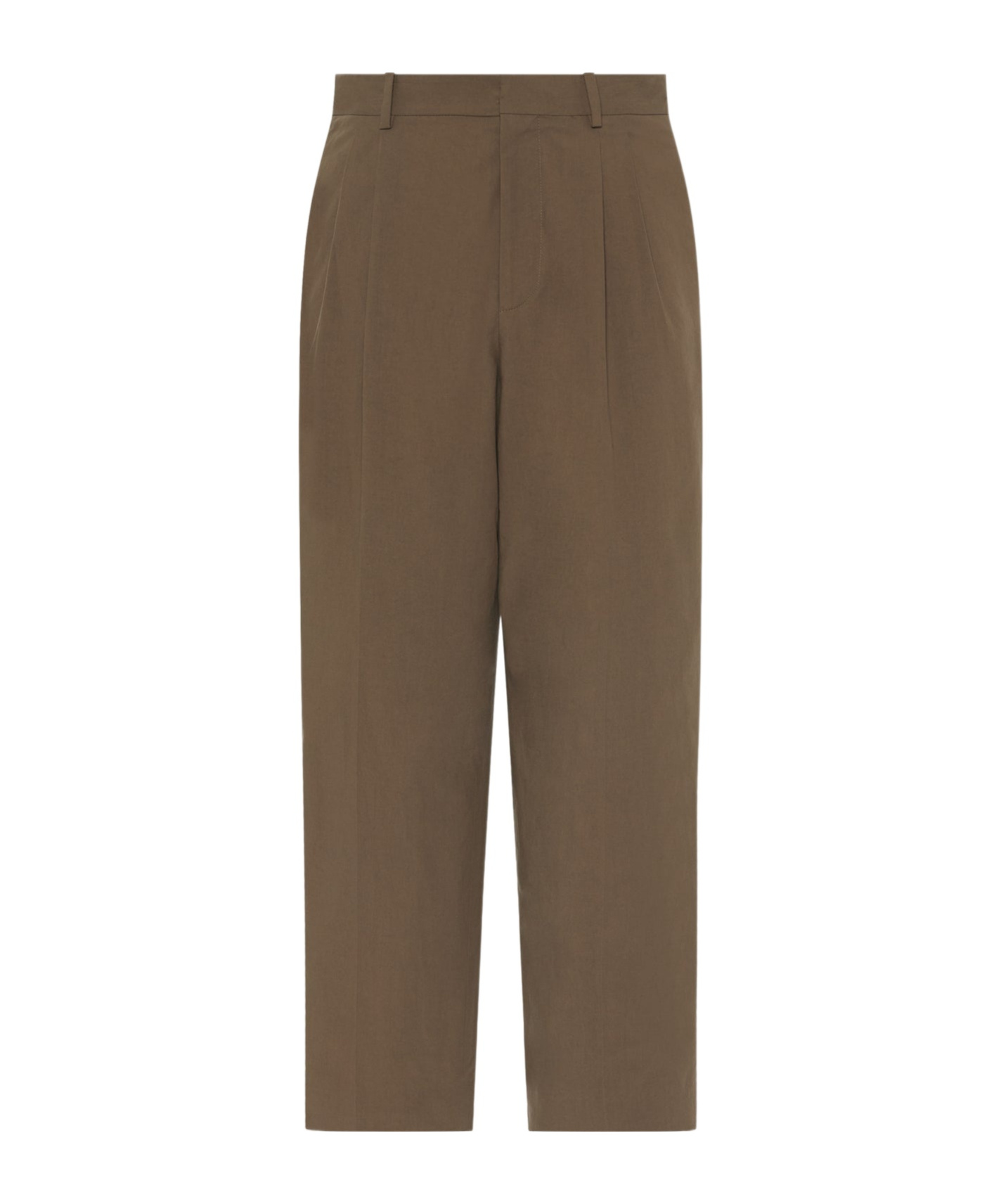 The Row Trousers Front Pleated Belt Loops In Brown