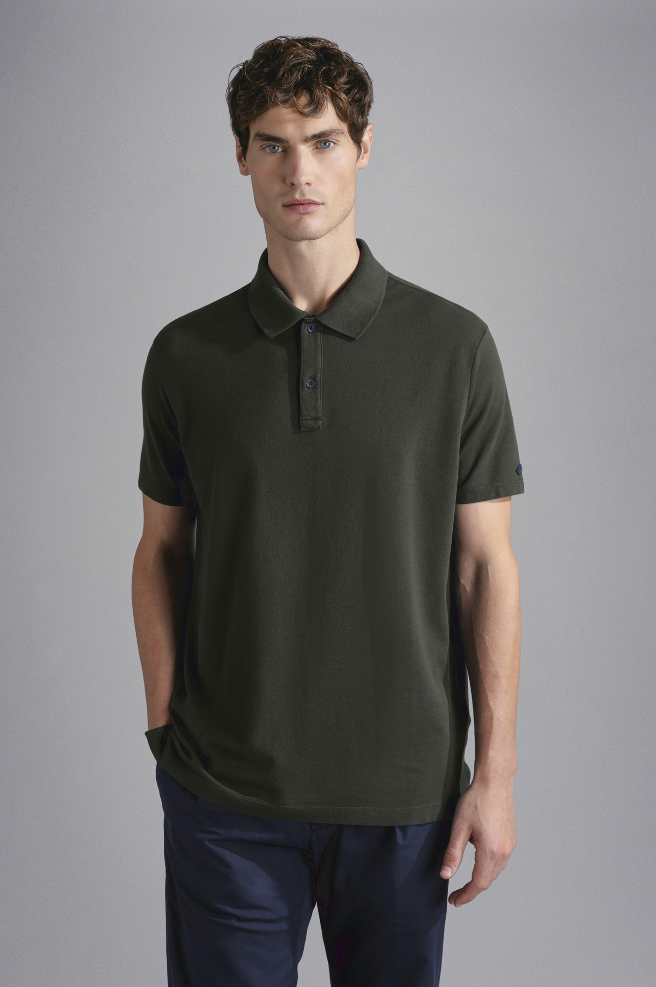 Shop Paul & Shark Garment-dyed Cotton Polo Shirt In Black