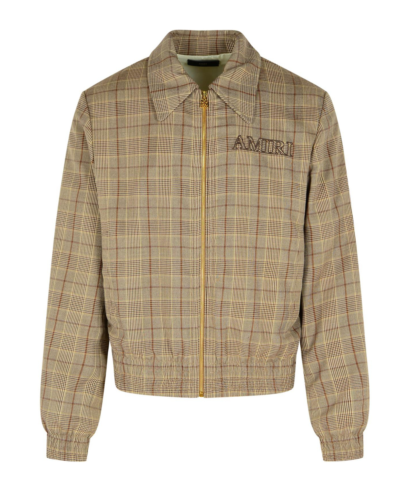 Amiri Virgin Wool Blend Jacket With Point Collar In Brown