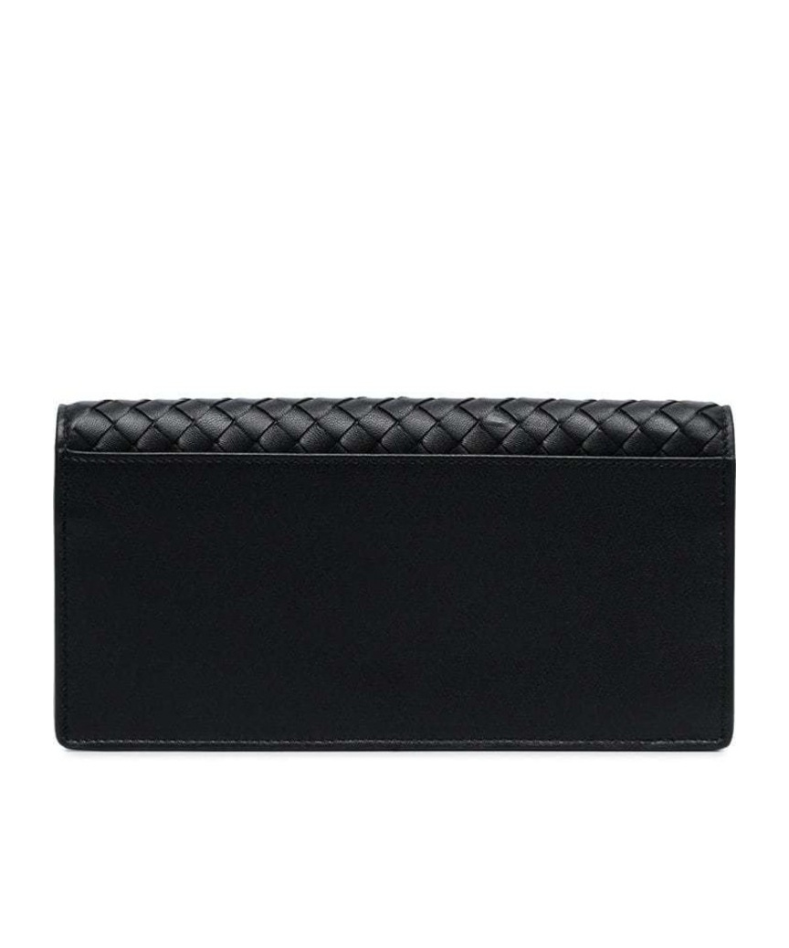 Bottega Veneta Intrecciato Weave Clutch In Black