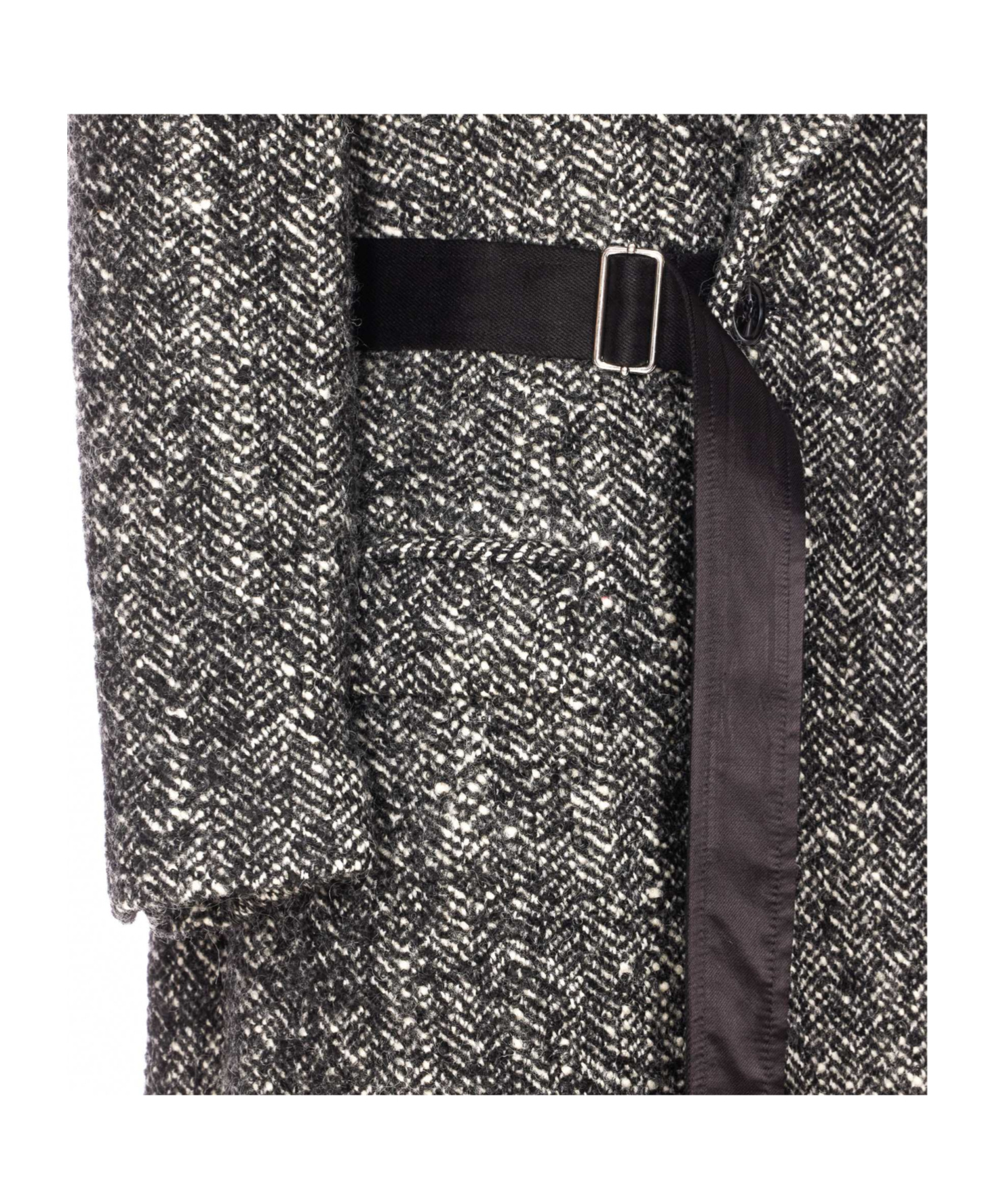 Isabel Marant Ebyane Chevron Wool-blend Tweed Coat In Gray