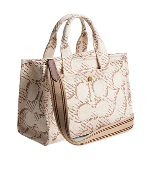 Coach Cargo Tote Bag 26 With Signature Canvas In Nude