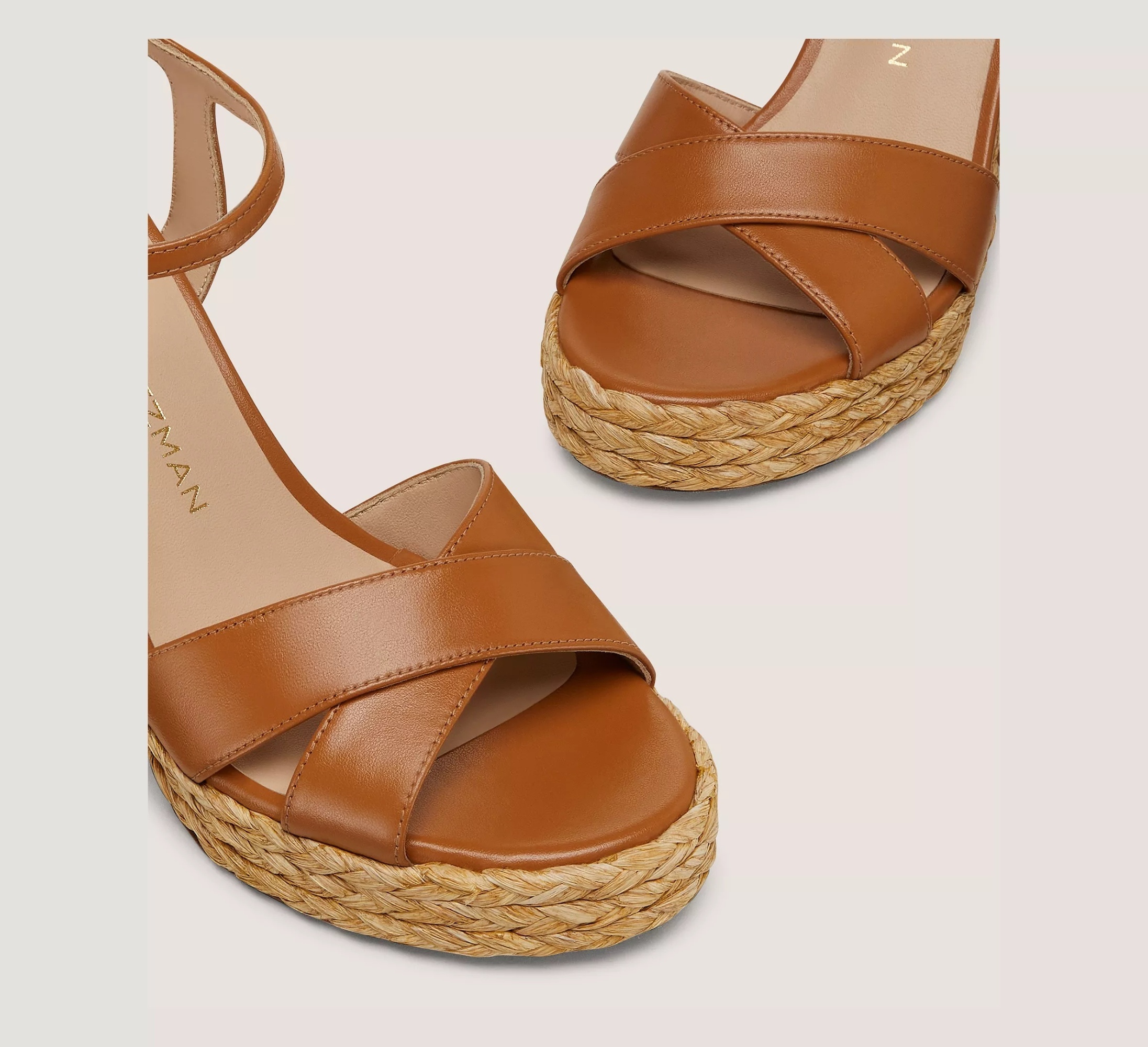 Stuart Weitzman Heel Strap Sandals With Braided Cross Design In Brown
