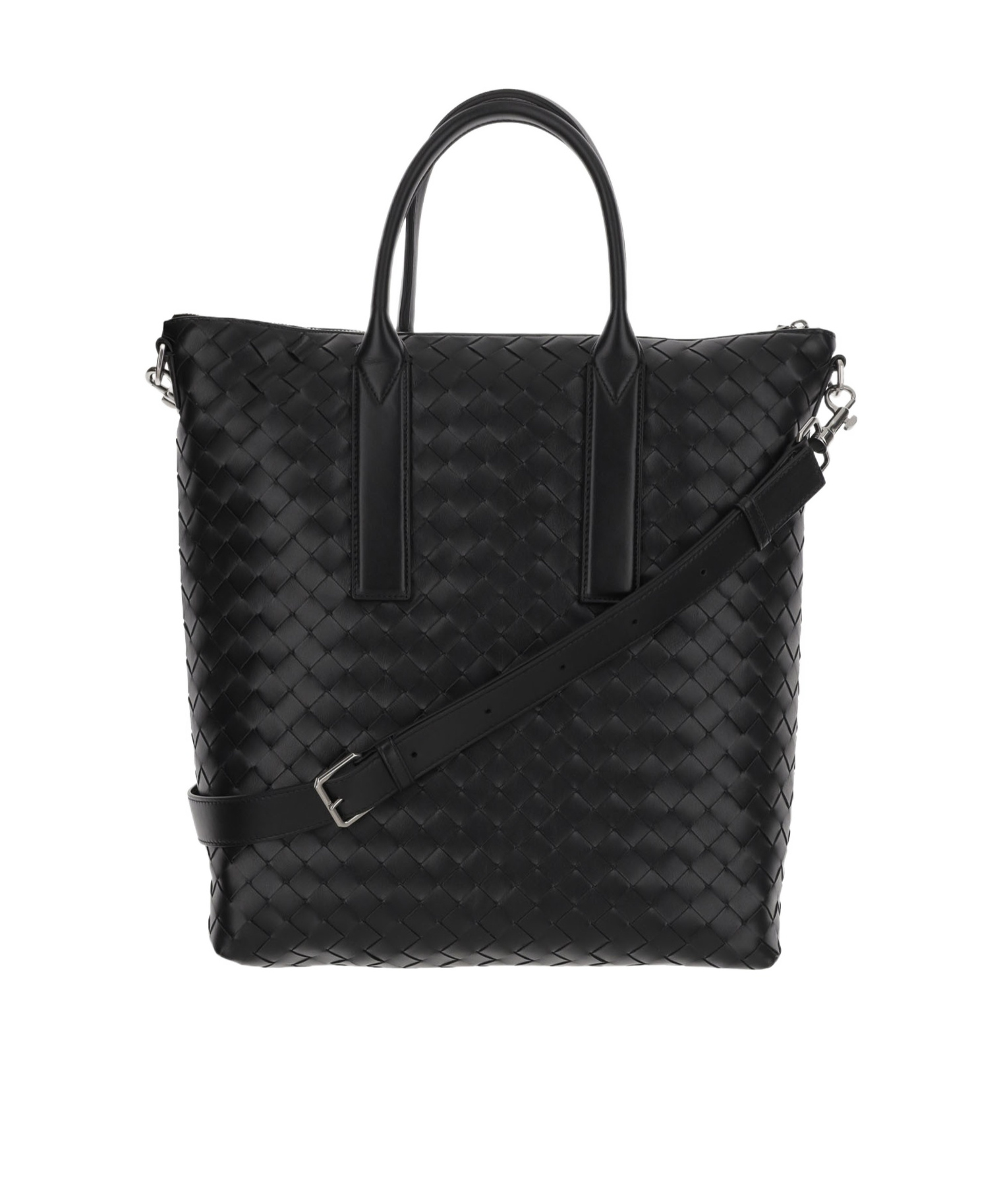 Bottega Veneta Woven Design Shoulder Bag In Black