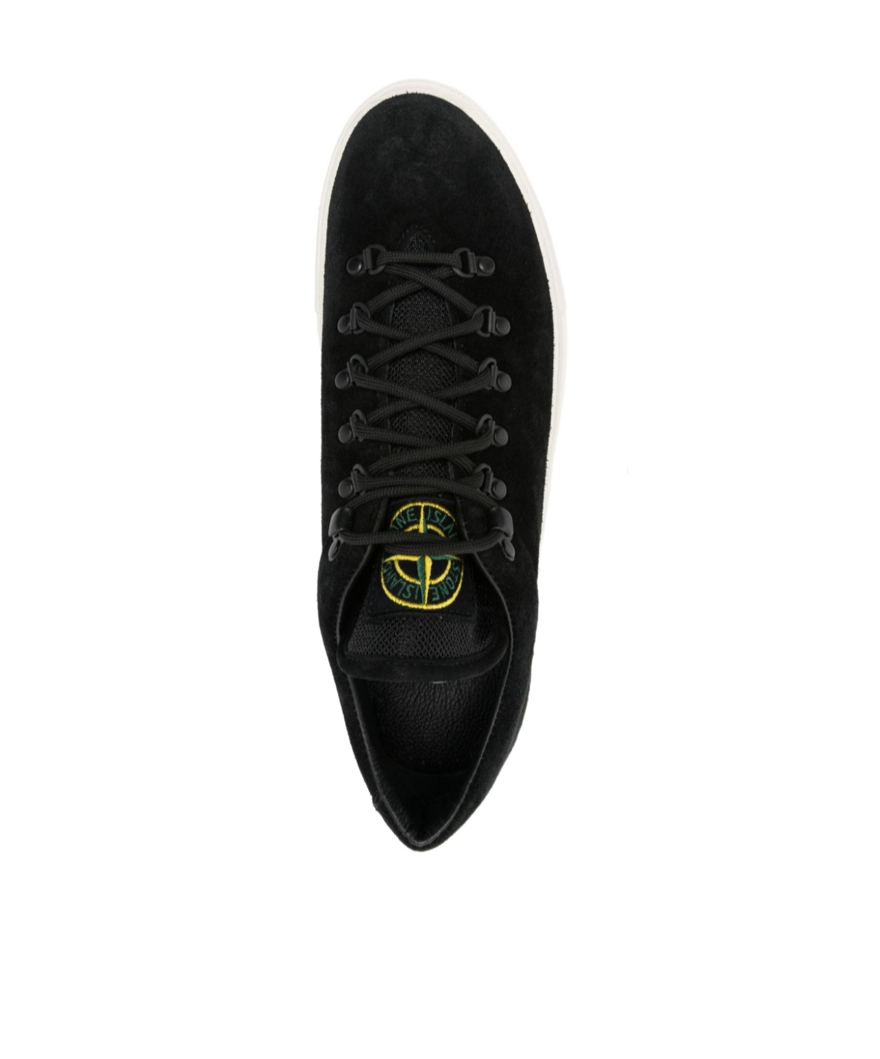 Stone Island Low Top Suede Sneakers In Black