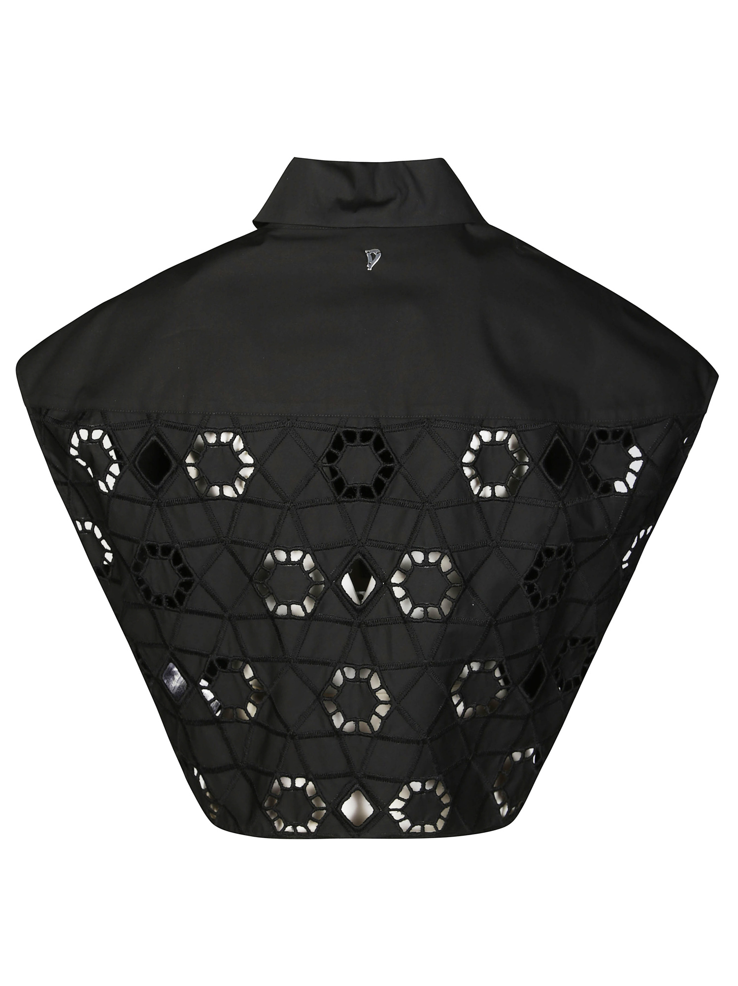 Dondup Cropped Black Shirt With Wide Sleeves In Black