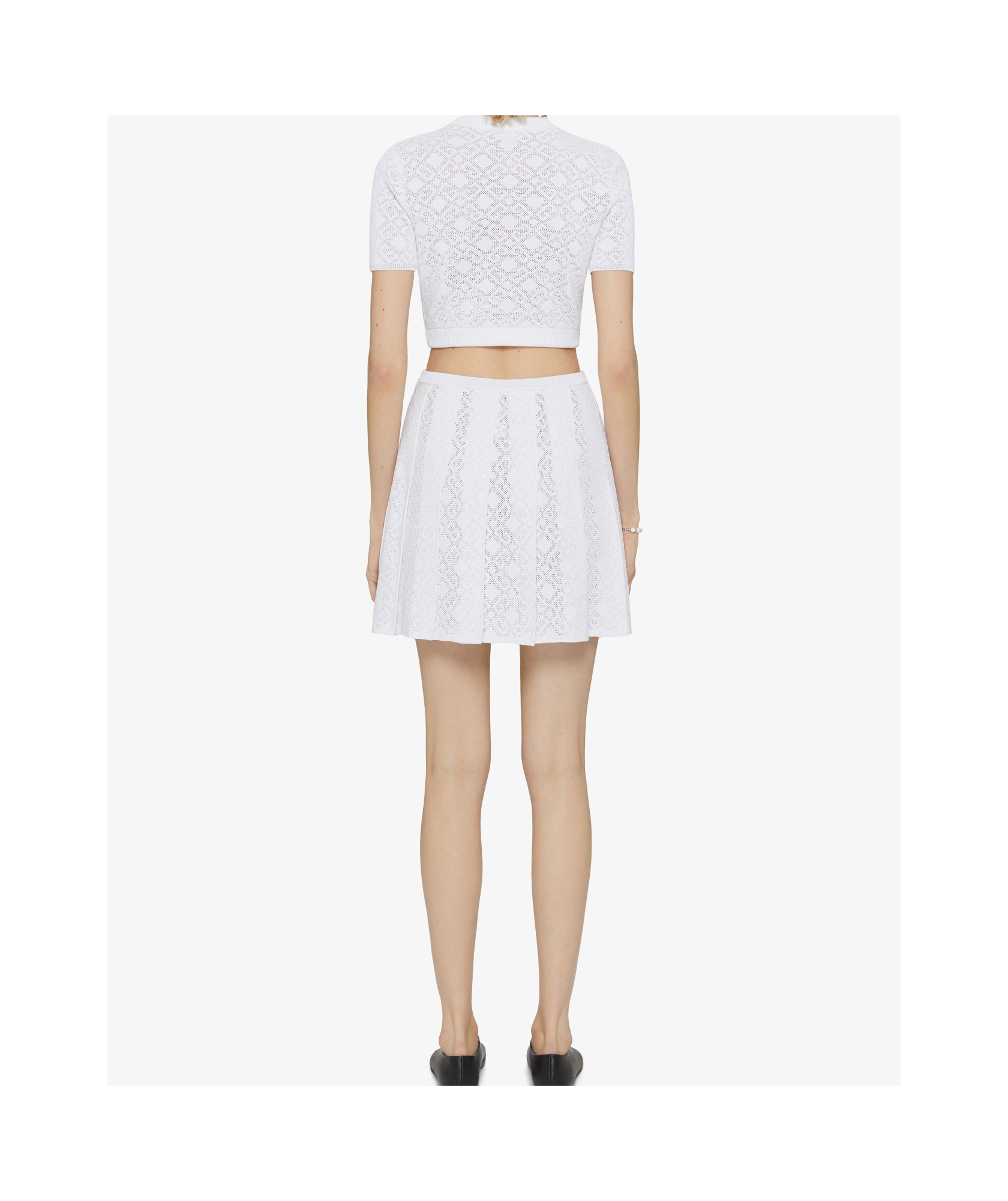 Givenchy Cropped Sweater In Monogram 72 Jacquard In White