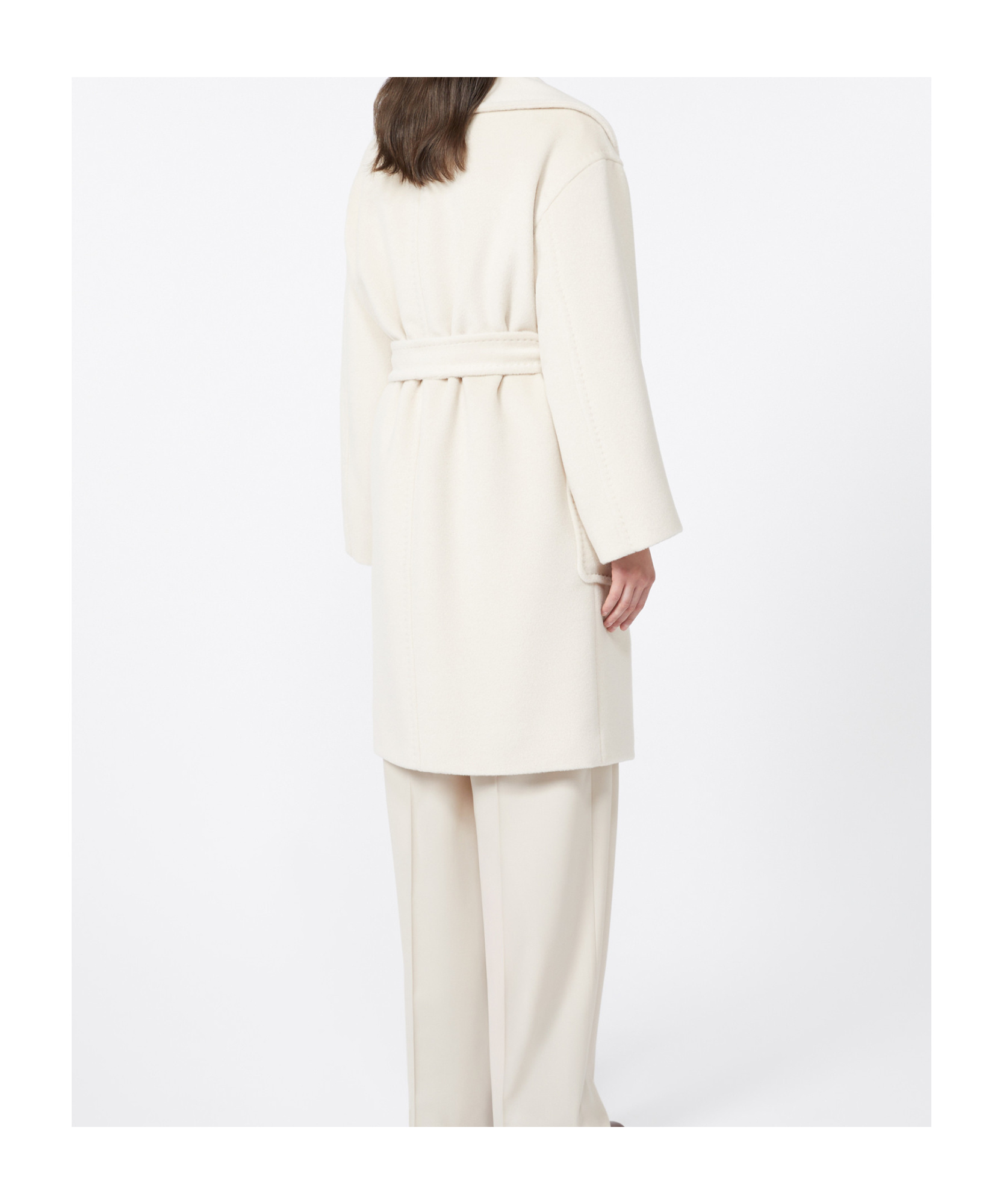 Max Mara Alpaca And Virgin Wool Coat In White