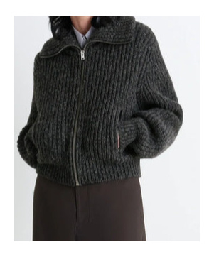 Lemaire Long-sleeved Knitted Cardigan In Gray