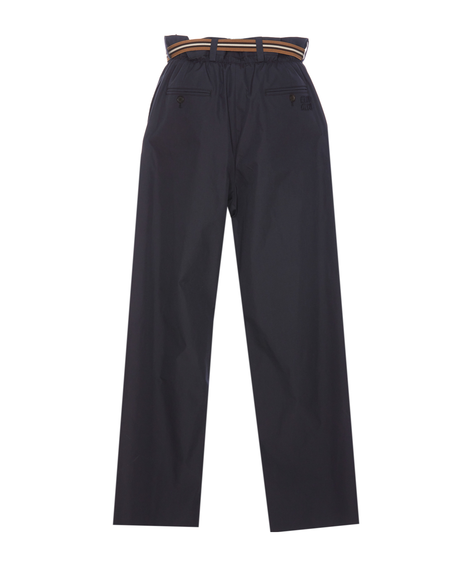 MIU MIU PANAMA COTTON PANTS WITH BELT
