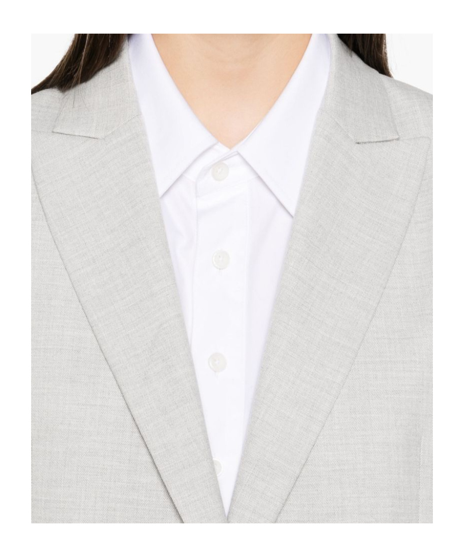 Calvin Klein Mélange-effect Flannel Blazer In White