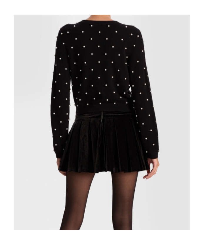 Alice And Olivia Embellished Cardigan In Black