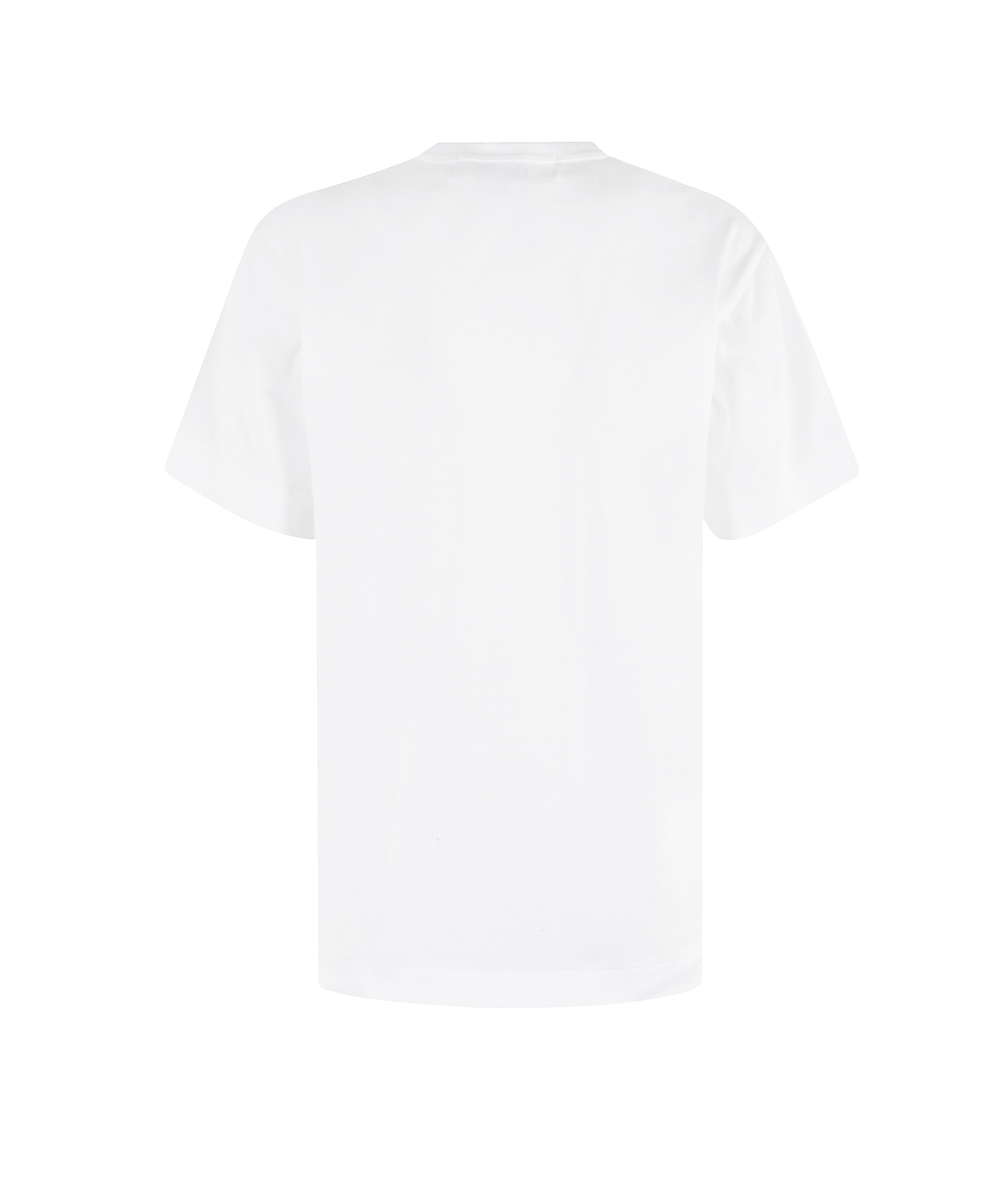 Comme Des Garçons Play Logo Embroidered T-shirt With Round Neck In White Red