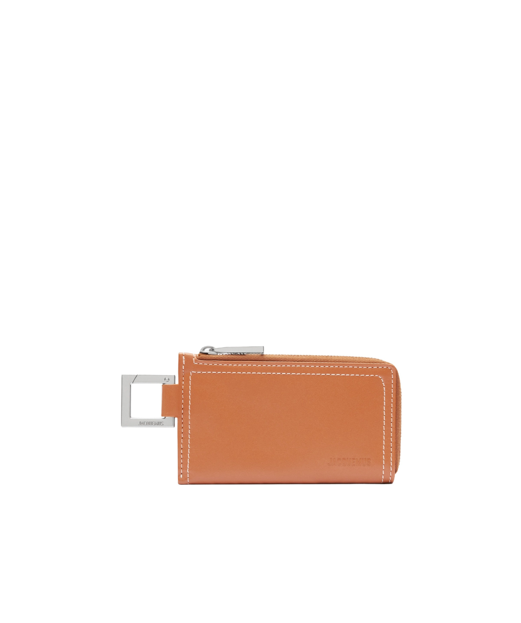 Jacquemus Le Porte Leather Zip Pouch In Brown