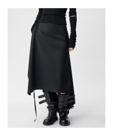 Ann Demeulemeester Ylva Mid-length Wrap Skirt In Black