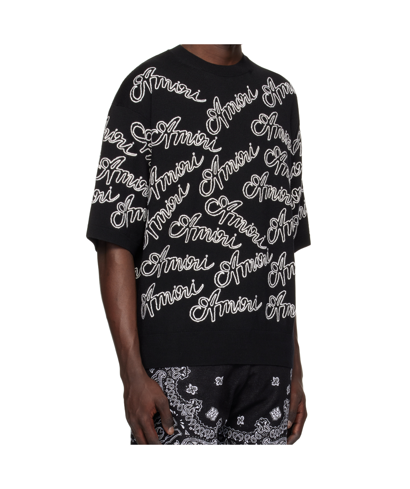 AMIRI BLACK 'AMIRI' SCRIPT SWEATER