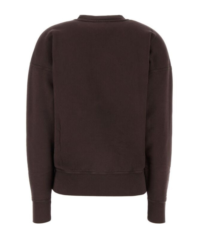 Saint Laurent Chocolate Cotton Oversize Sweatshirt In Chocolate-colored