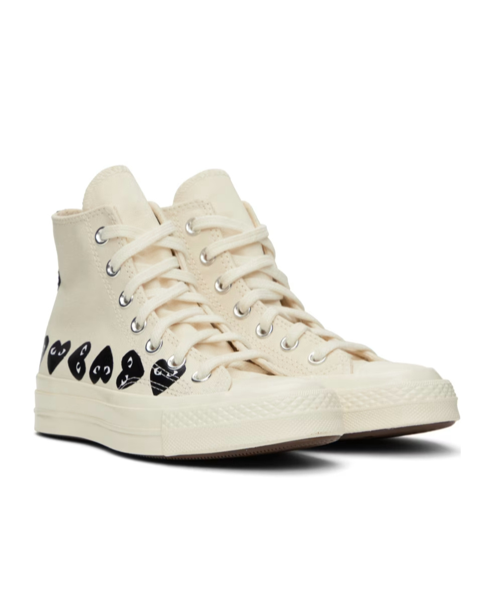 Comme Des Garçons Play Multi Heart Converse X Comme Des Gar S Play Hi-top Sneakers In Nude