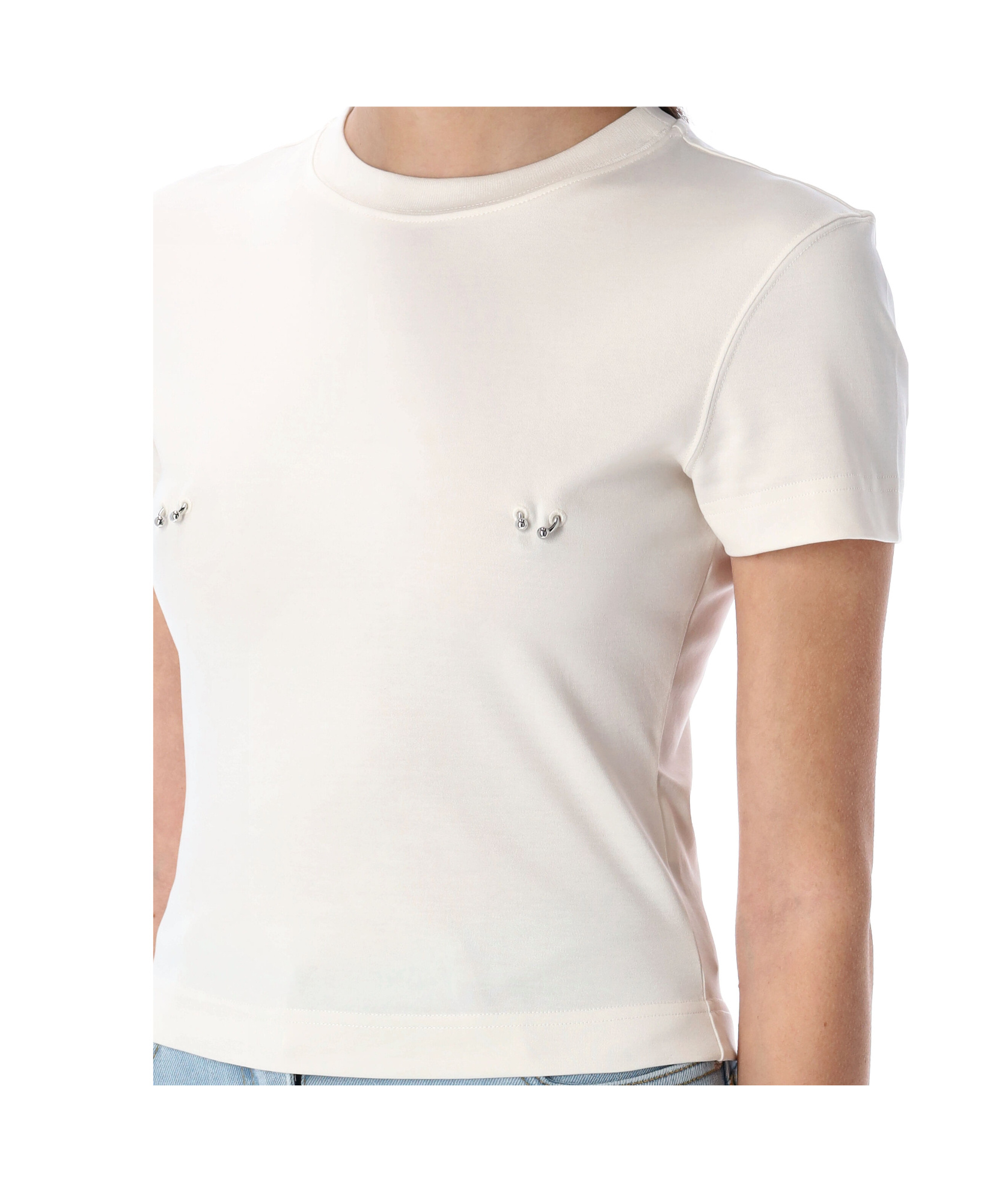 Mugler Woman T-shirt White Size Xs Cotton In White
