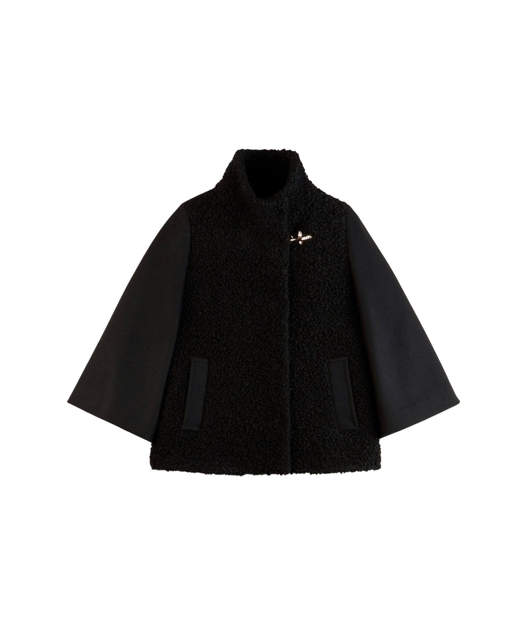 Fay Jacket With Front Pockets And High Collar In Black