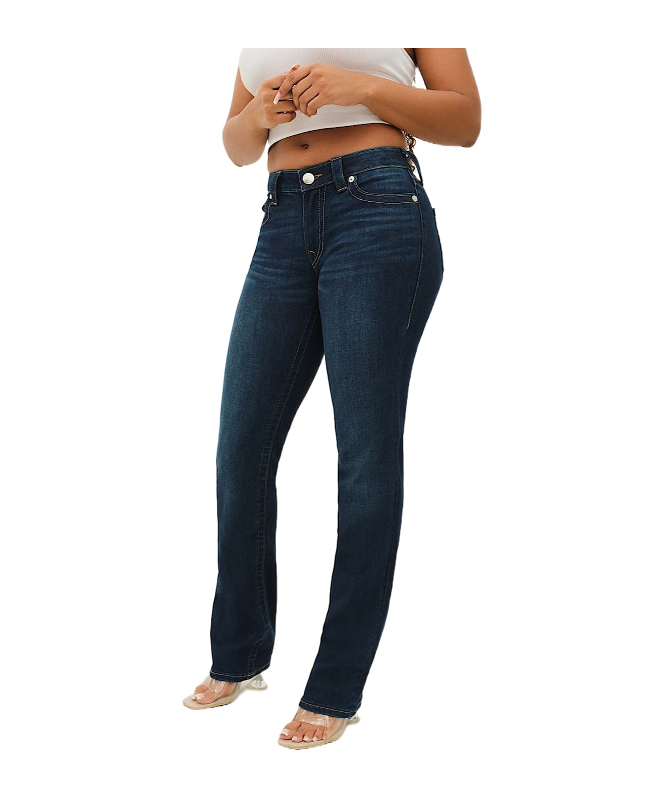 TRUE RELIGION BILLIE MID RISE STRAIGHT JEAN