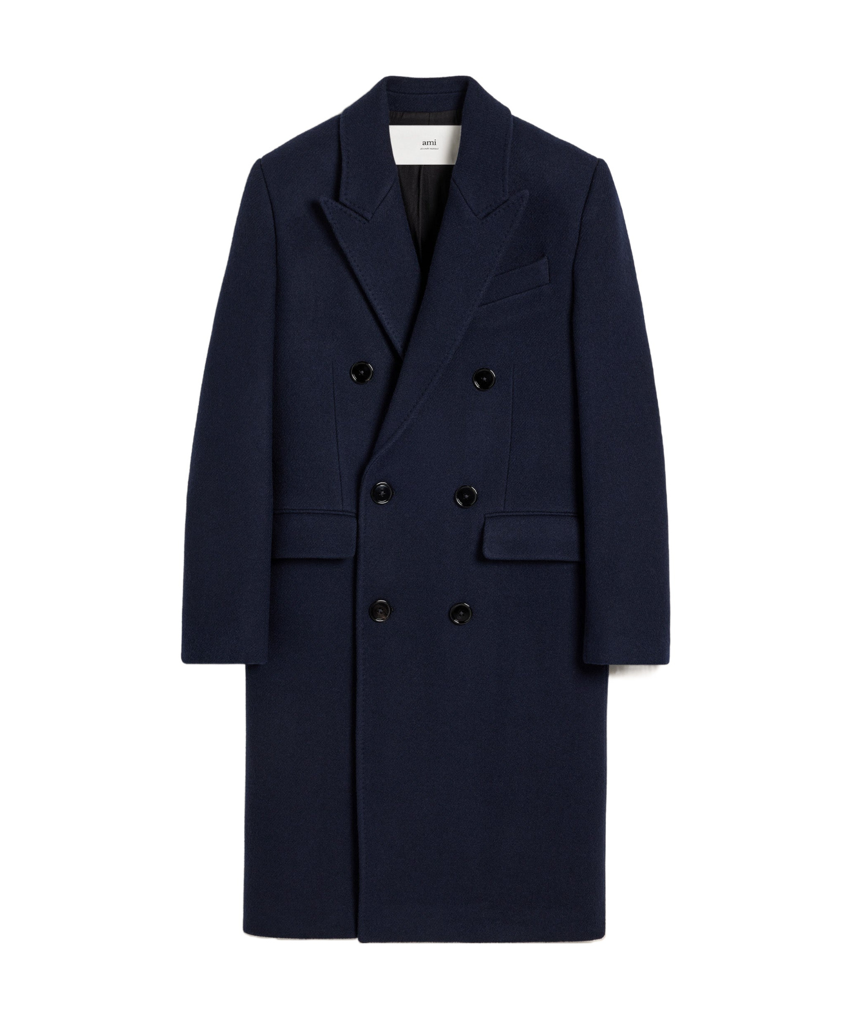 Ami Alexandre Mattiussi Double-breasted Wool Coat In Black
