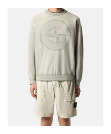 Stone Island Knit Mock Neck Jumper In Green