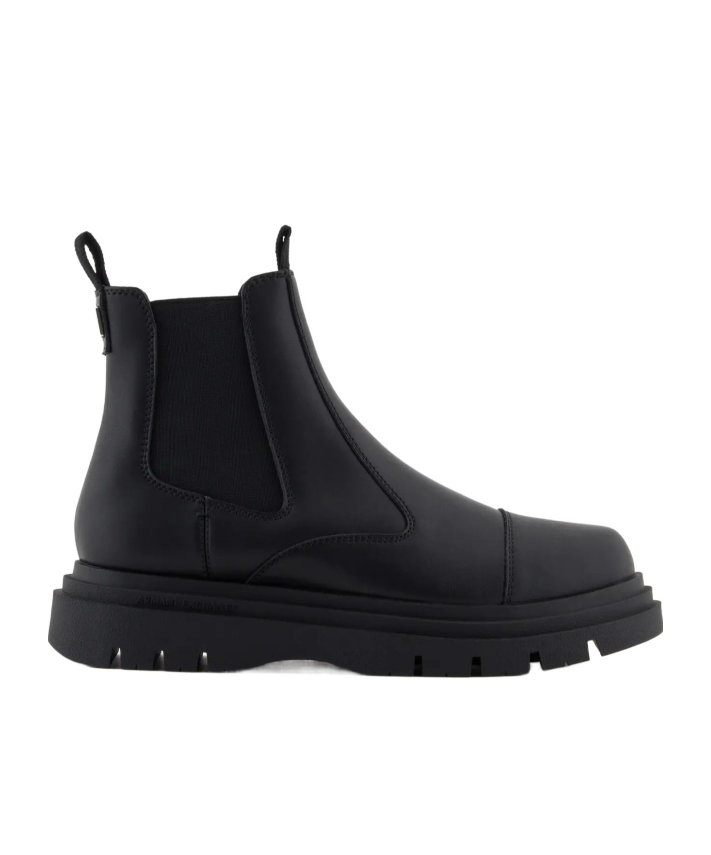 Armani Exchange Round Toe Boots In Black