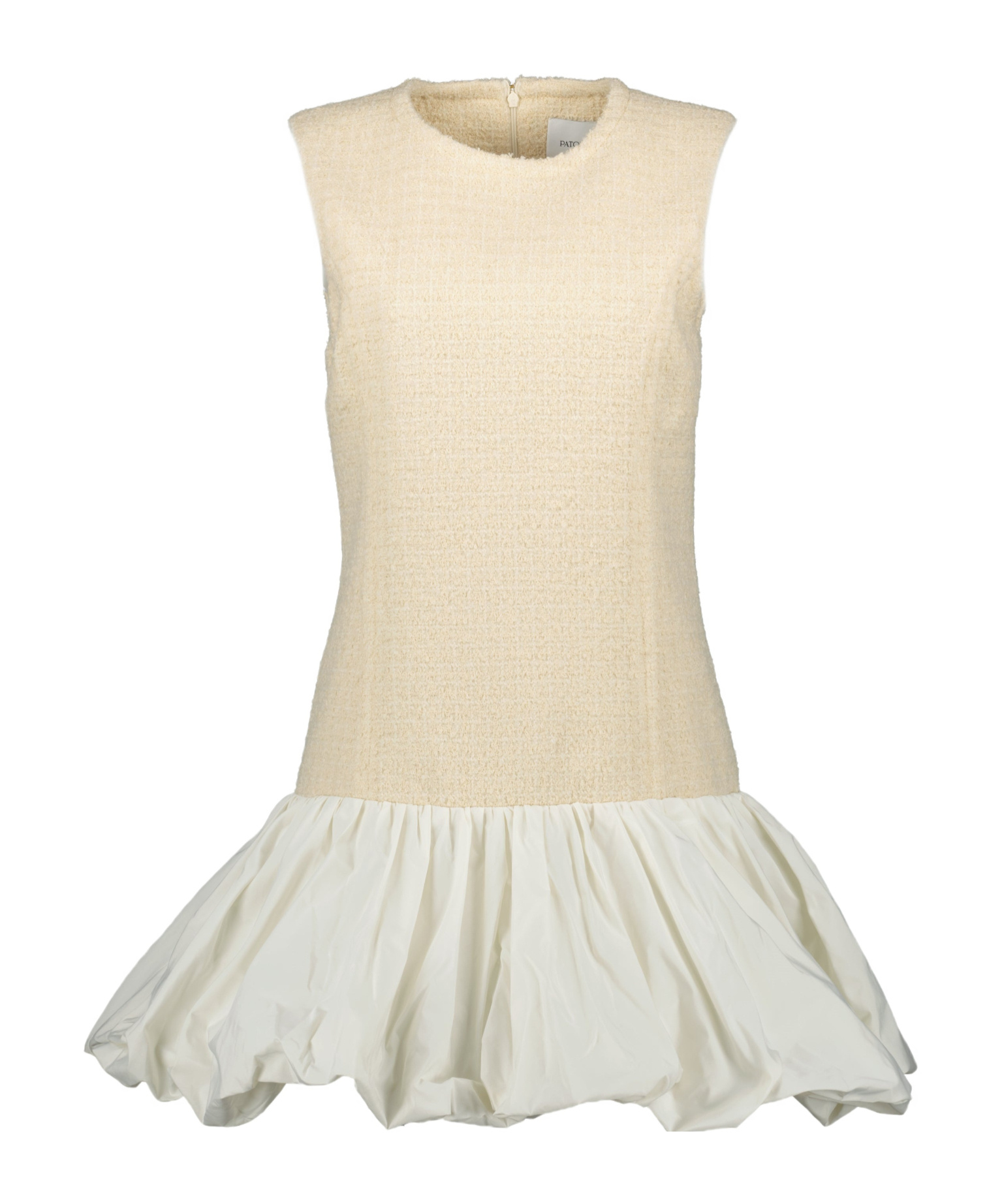 Patou Tweed And Faille Minidress In Neutral
