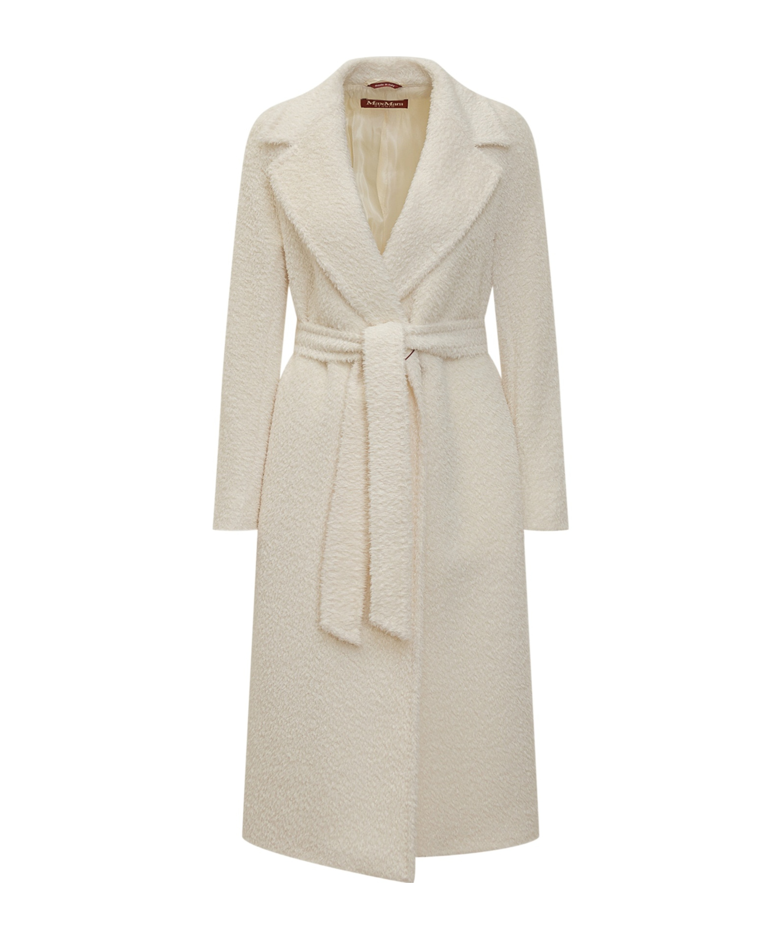 Max Mara White Alpaca Fragore Orsetto Biver Coat In Nude