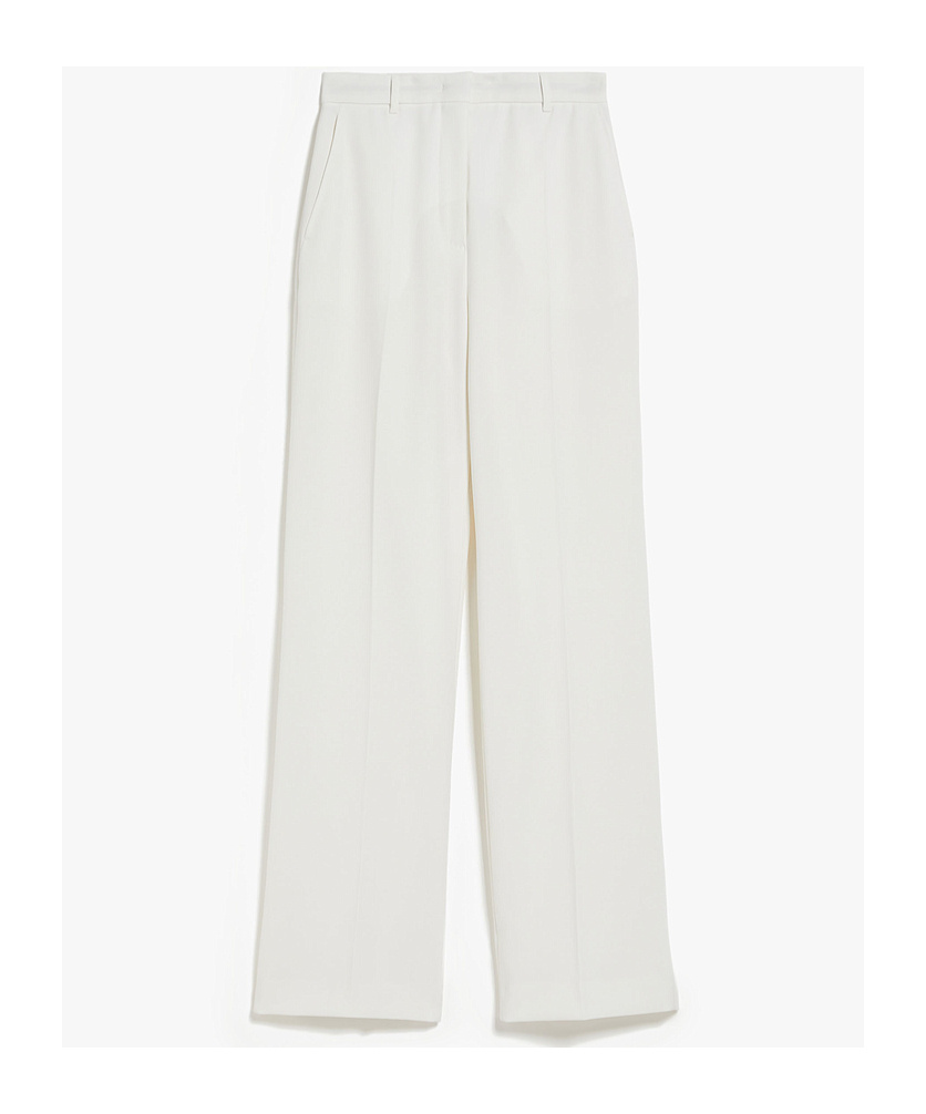 Max Mara High-waisted Wool Casual Pants In White