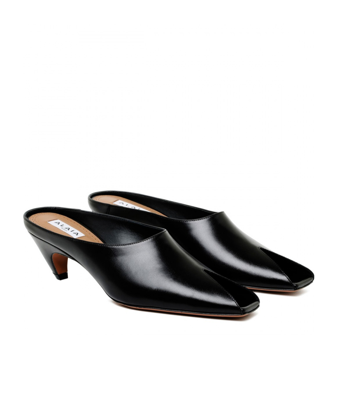 Alaïa Square Toe Muller Shoes In Black
