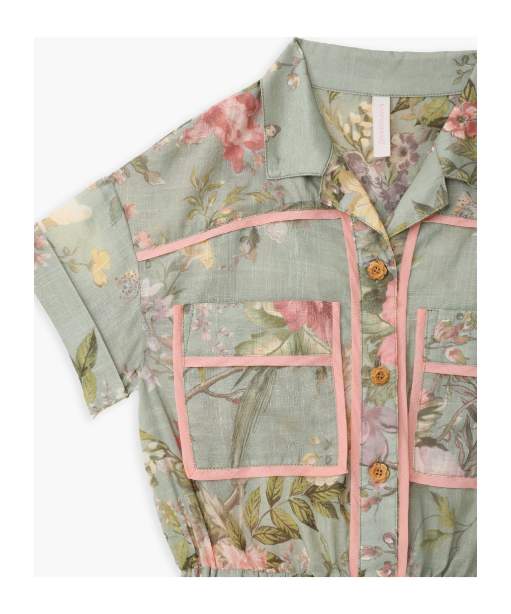 Zimmermann Waverly Pocket Detail Jumpsuit In Gray