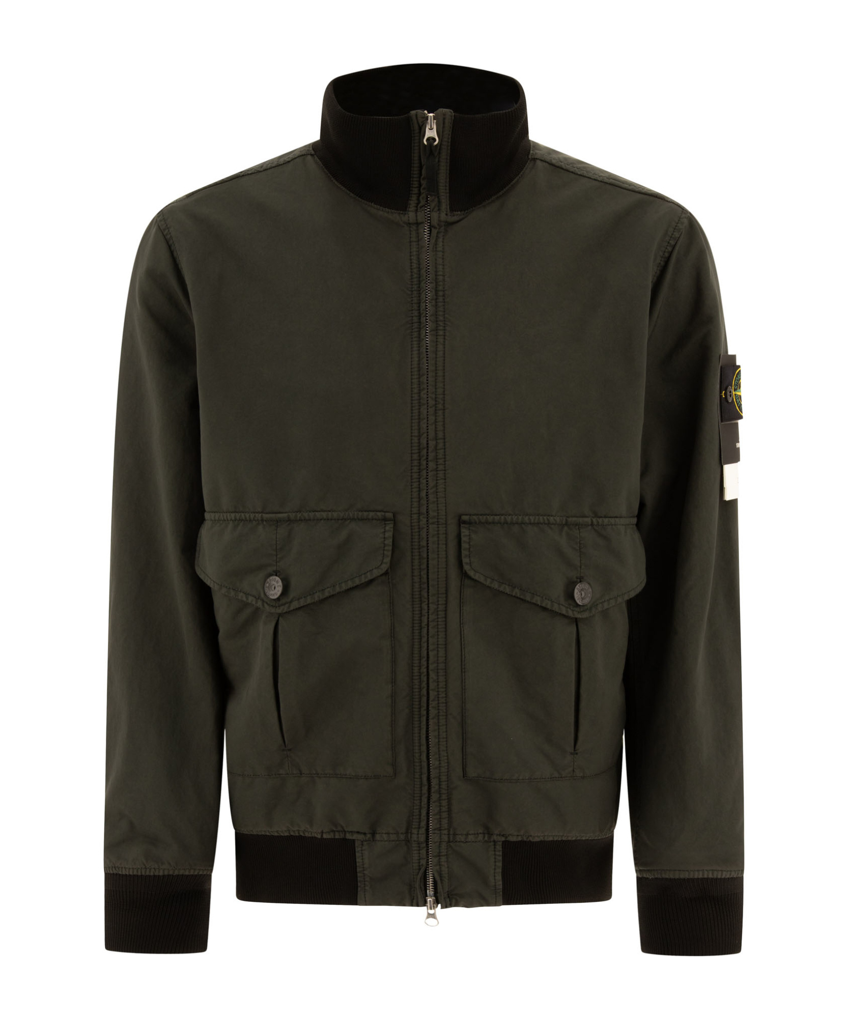 Stone Island Long-sleeved Casual Jacket In Gray