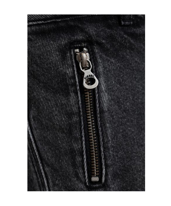 Diesel Flared Distressed Trousers Zip Pockets In Black