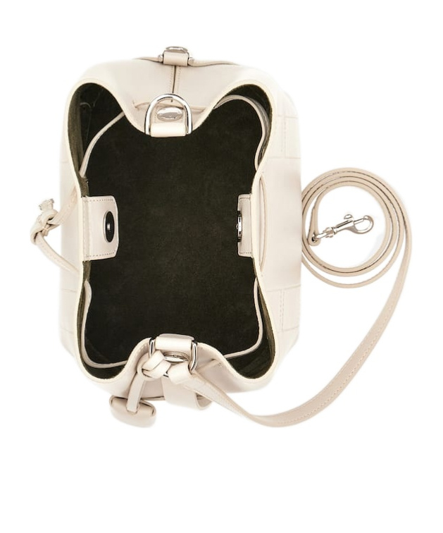 Hogan Mini Leather Bucket Bag In White