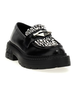 Jimmy Choo 'chunky Sole Diamond Marlow' Loafers In Black