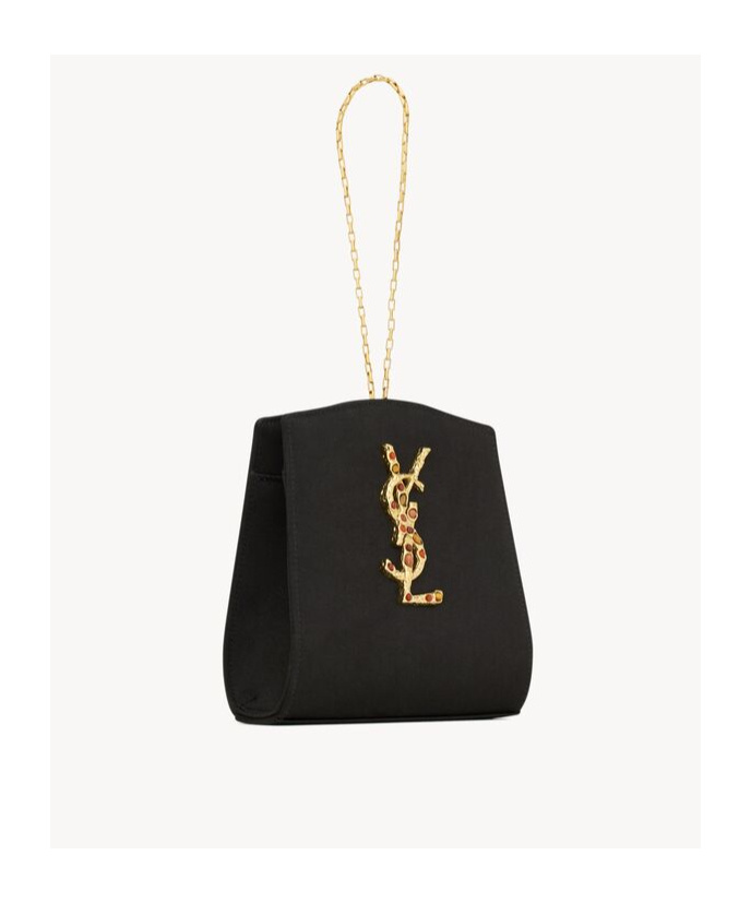 Saint Laurent Evening Mini Bracelet Bag In Satin