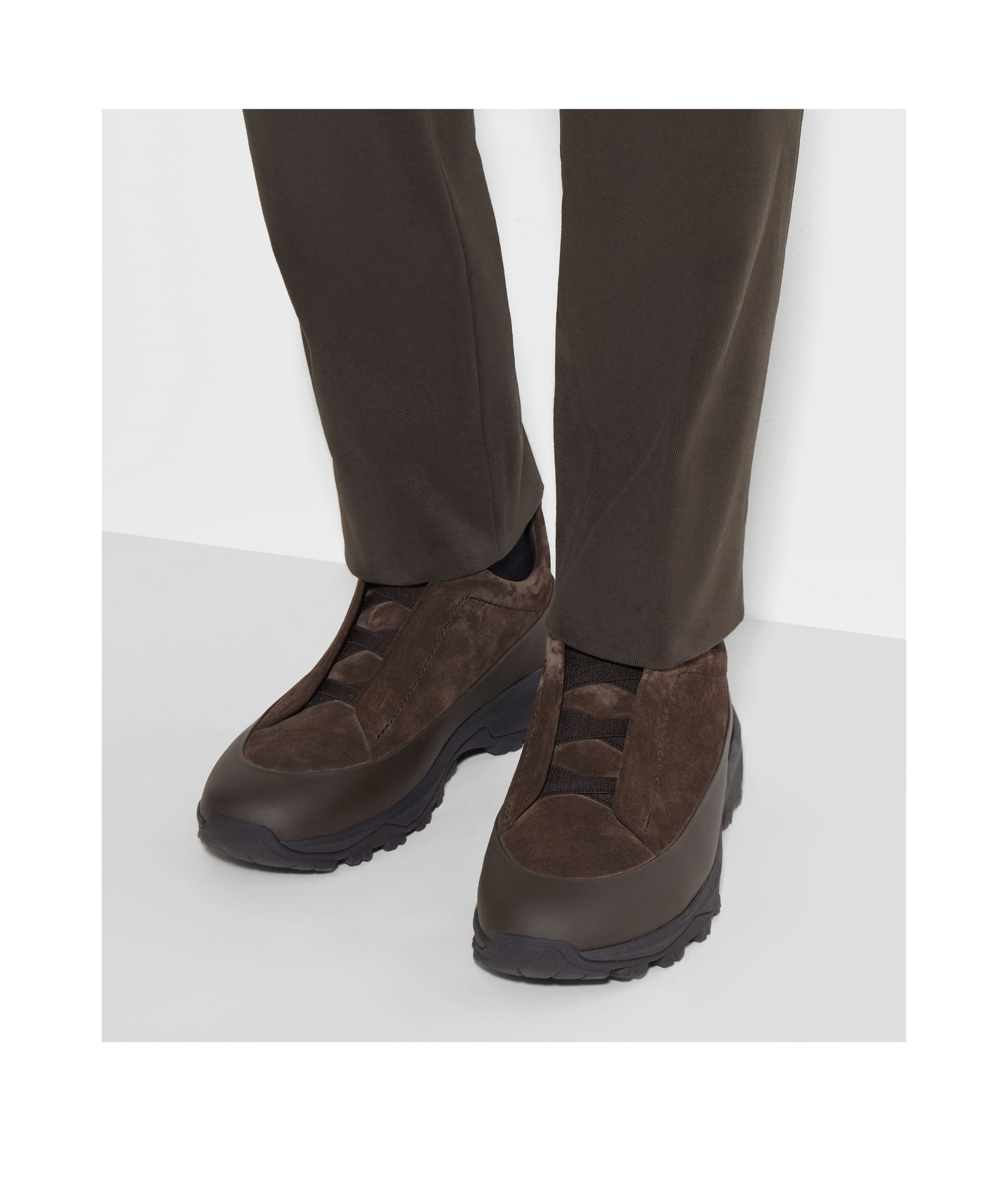 Zegna Triple Stitch Monte Low-top Sneakers In Brown