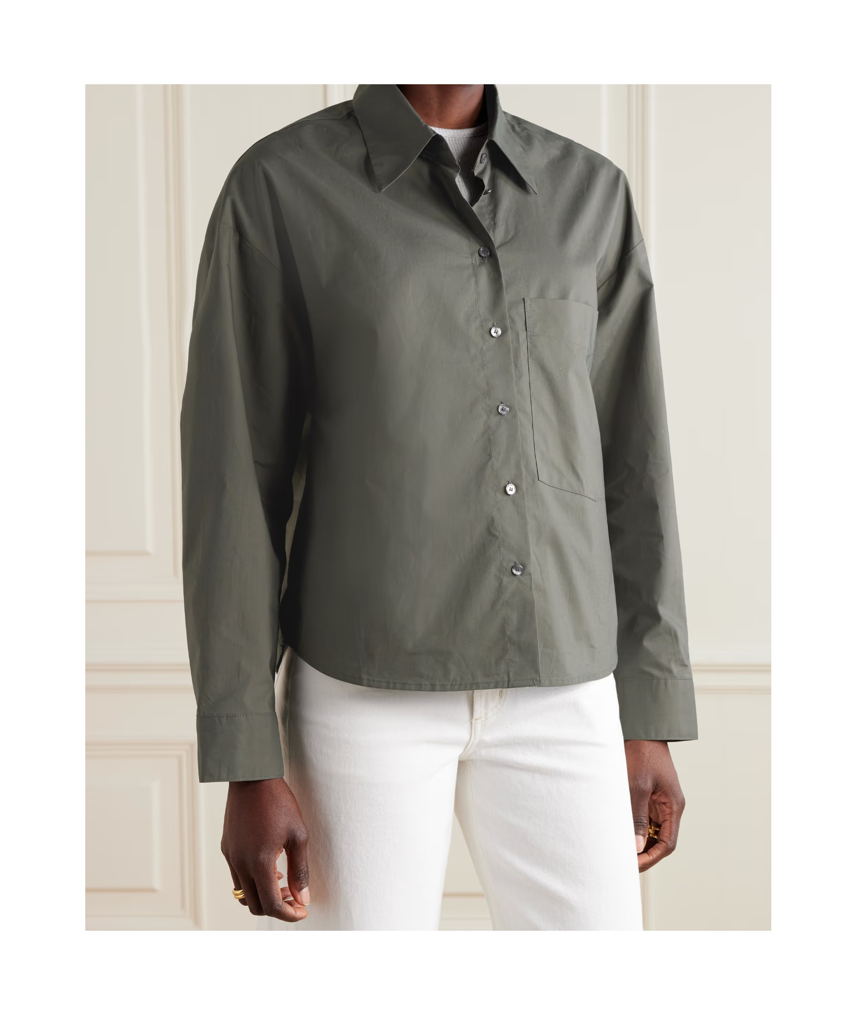 Agolde Long Sleeve Button-down Shirt In Gray