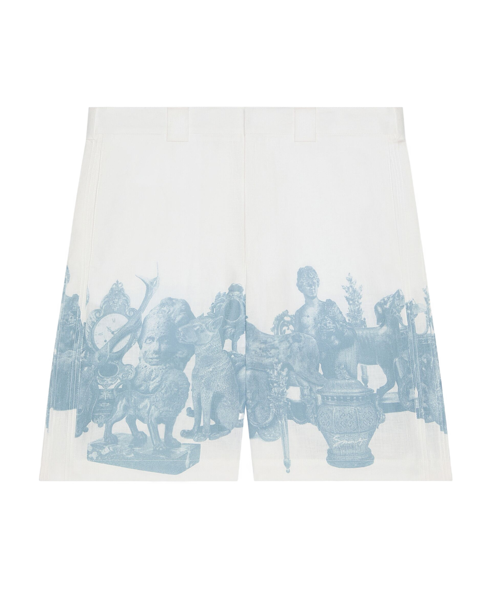 Givenchy Bermuda Shorts In Linen With Hubert Objects Print In White