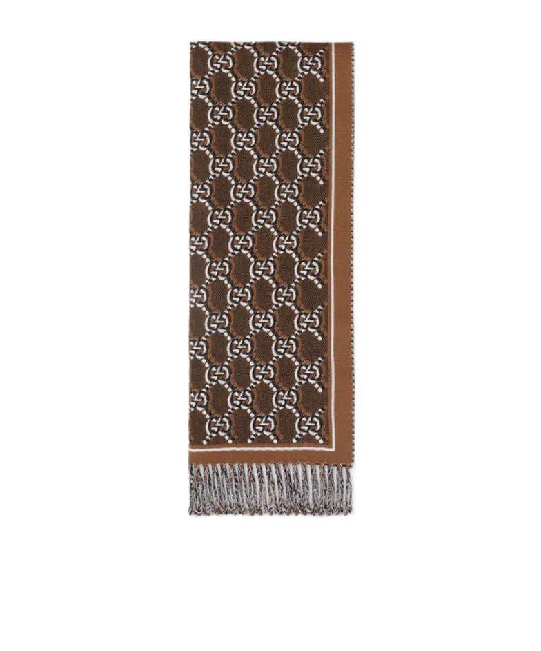 Gucci Gg Shadow Wool Jacquard Scarf In Multicolor
