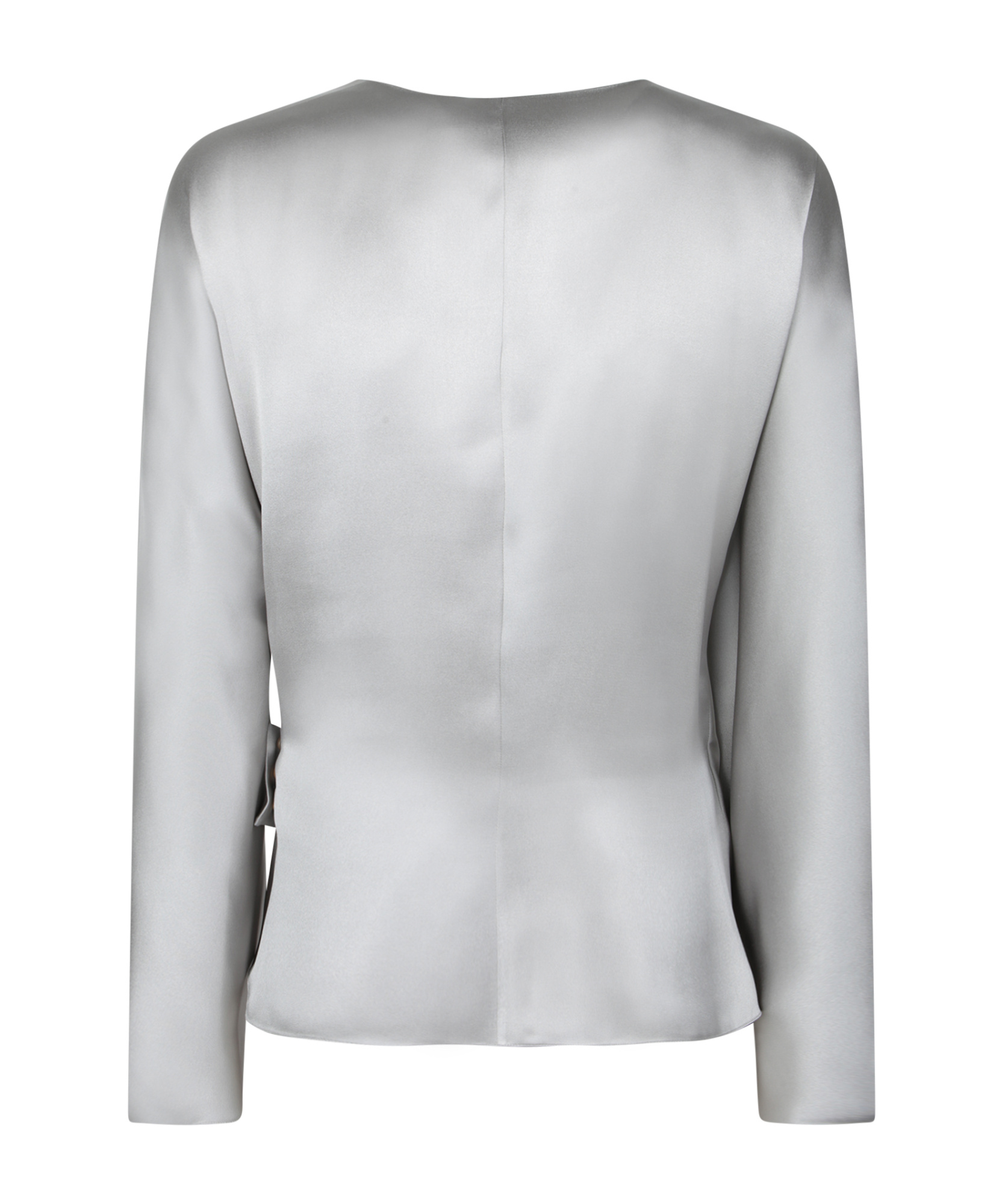 Giorgio Armani Wrap Design Shirt With Draped Detailing In Gray