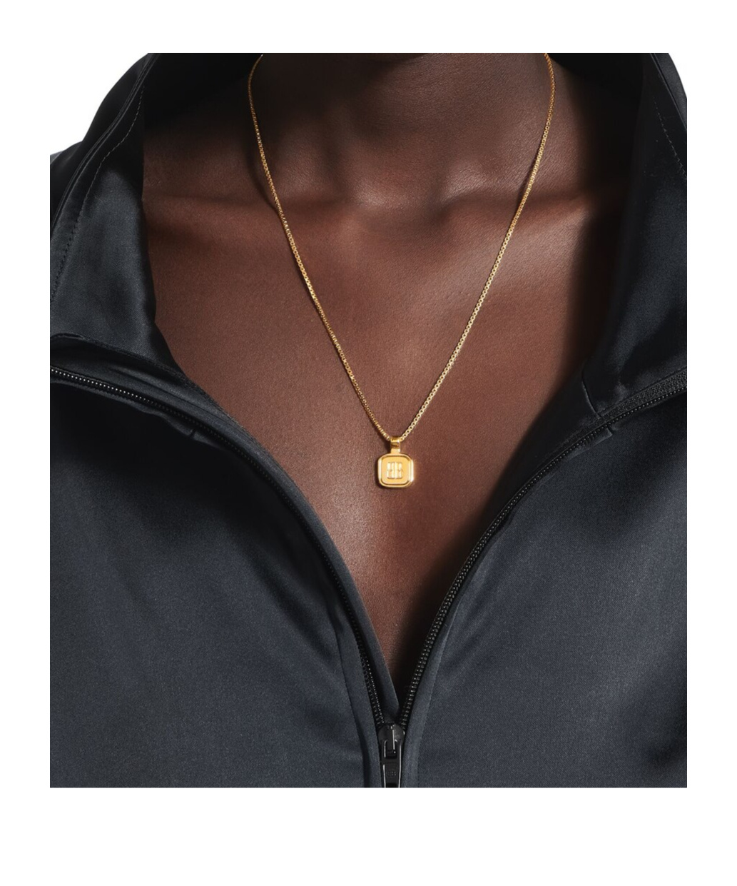 Balenciaga Nano Square Long Necklace In Gold In Gold