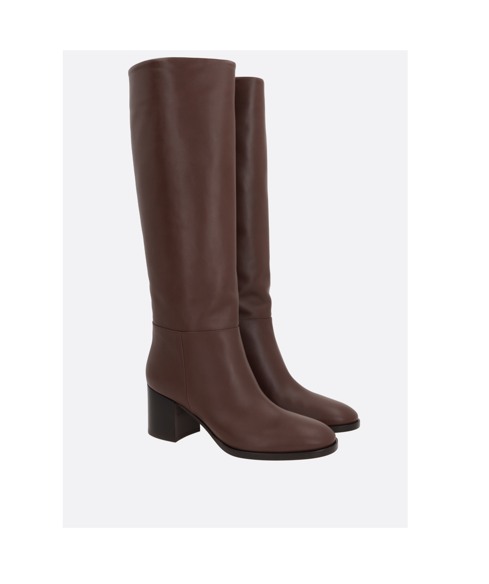 Gianvito Rossi Santiago 85mm Leather Boots In Brown