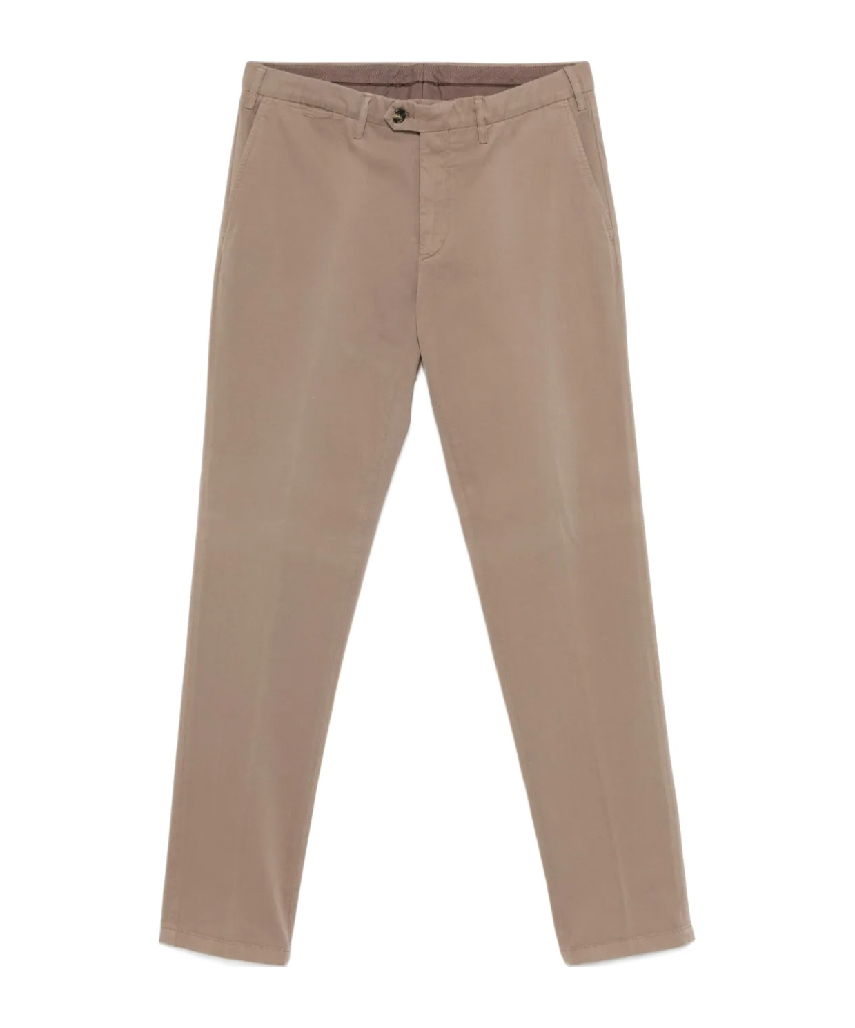 Canali Gabardine-weave Chinos In Nude