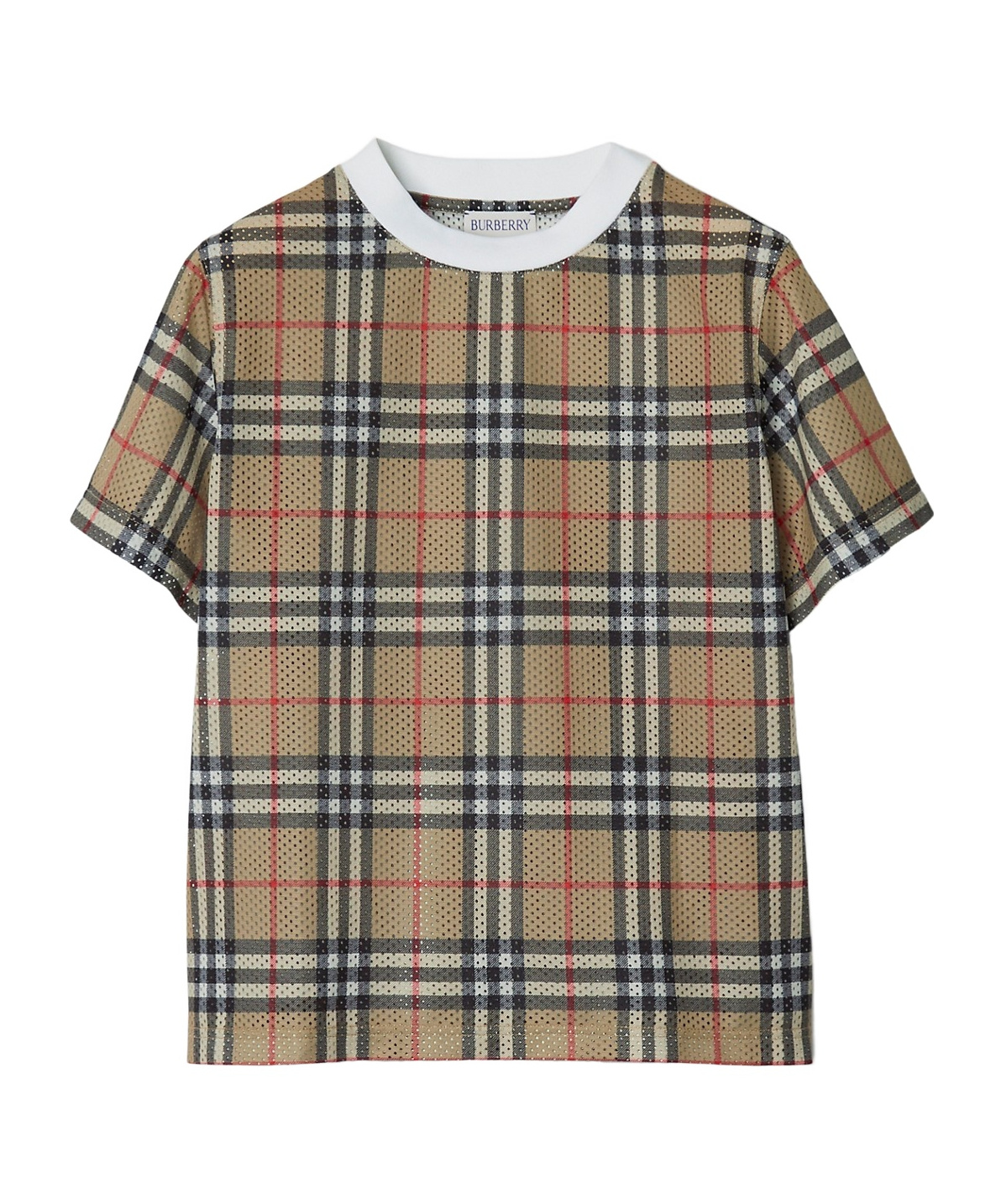 Burberry Little Kid's & Kid's Check Mesh T-shirt In Nude