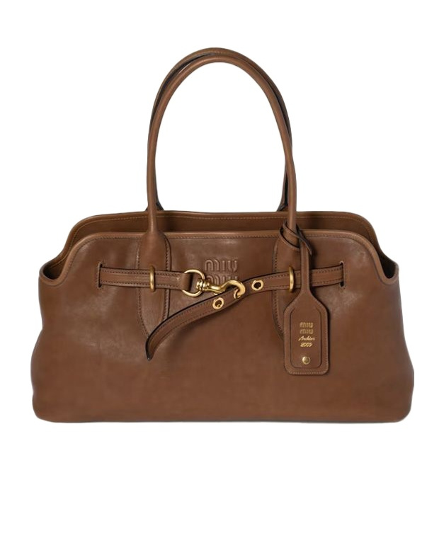 Miu Miu Large Aventure Nappa Leather Shoulder Bag