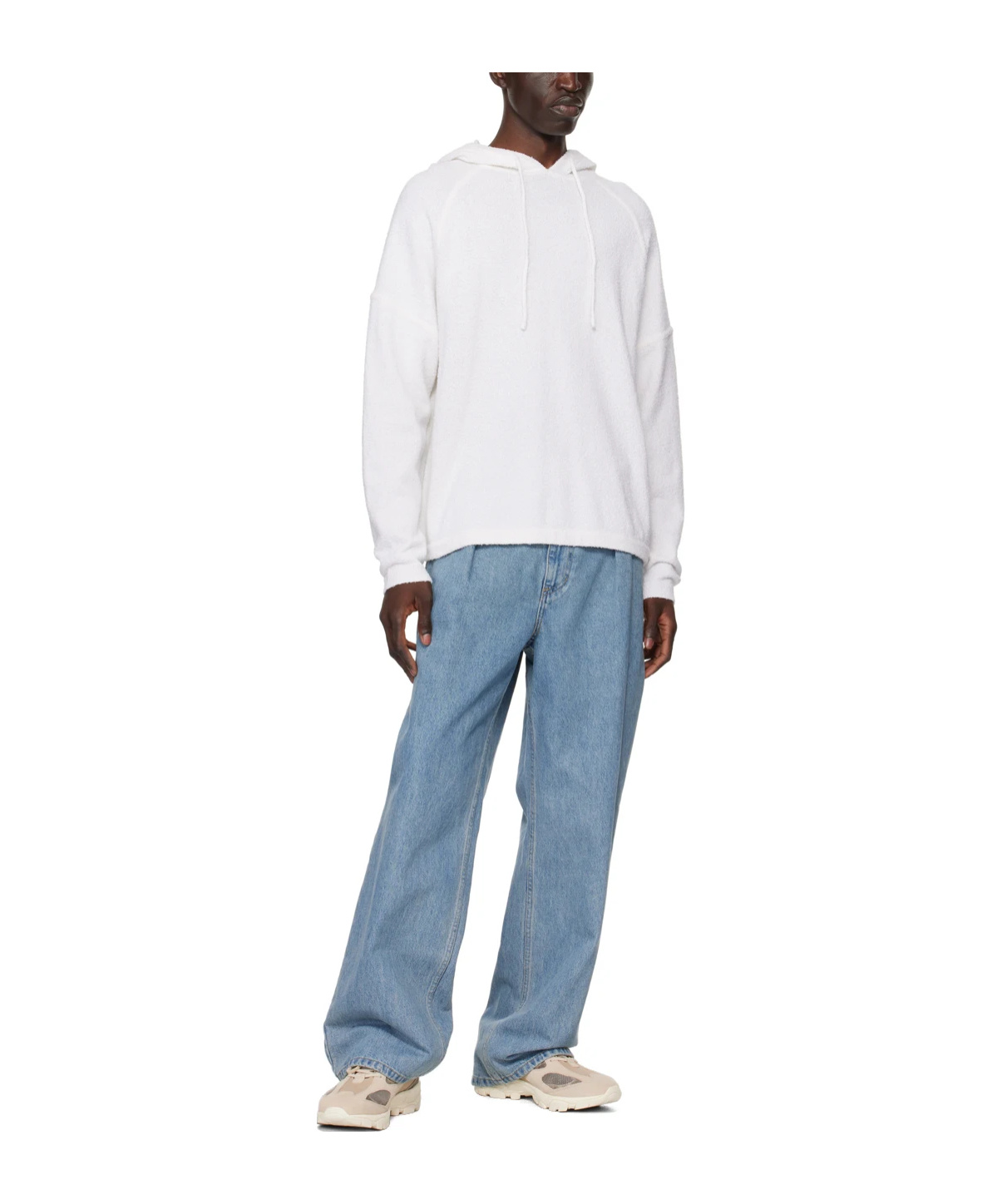 Shop Wooyoungmi Pull Rope Hooded Sweater In White